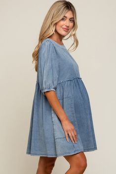 Blue Faded Denim Chambray Maternity Mini Dress– PinkBlush Relaxed Fit Mini Dress With Pockets For Fall, Relaxed Fit Short Sleeve Mini Dress With Pockets, Short Sleeve Mini Dress With Pockets In Relaxed Fit, Cotton Mini Dress With Pockets And Relaxed Fit, Summer Maternity Mini Dress With Short Sleeves, Relaxed Fit Mini Dress With Pockets And Short Sleeves, Short Sleeve Mini Maternity Dress For Summer, Relaxed Fit Short Sleeve Washed Dress, Casual Summer Maternity Mini Dress