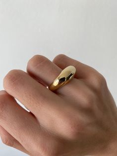 Classic dome ring. Perfect for stacking and for everyday wear. Best seller! * Ring has 3 sizes: 6/7/8 *Materials: sterling silver or Gold plated over brass hypoallergenic Link to another beautiful signet ring: https://www.etsy.com/il-en/listing/722045736/signet-ring-for-women-men-gold-pinky?ref=shop_home_feat_1&pro=1&frs=1 Gift: All orders are shipped in our customize box, gift ready. Shipping: Please allow 1-3 business days for your order to be processed and shipped. *If you have any qu Everyday Polished Dome Ring, Gift Wide Band Ring With Polished Finish, Domed Wide Band Ring Gift, Domed Wide Band Ring As Gift, Gold Dome Ring With Thick Band For Gift, Gold Dome Ring With Thick Band As Gift, Gold Dome Ring With Thick Band, Everyday Domed Ring With Polished Finish, Polished Dome Ring With Thick Band For Promise