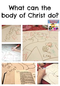 what can the body of christ do? with pictures of children's drawings on paper