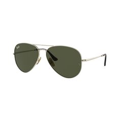 926531 RAY-BAN Ray-Ban AVIATOR TITANIUM RB8089 926531 Best Caps, On Top Of The World, Ray Ban Aviator, Green Lenses, Ray Ban Aviators, Leather Cap, Classic Gold, Top Of The World, Unisex Sunglasses