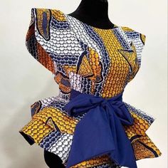 Skirt And Top Outfits African Print, African Blouses For Women, Peplum Ankara, Africa Fashion Traditional