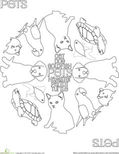 an image of cats and dogs in the shape of a circle with words on it