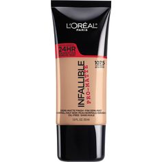 Infallible Pro-Matte Liquid Longwear Foundation -  L'Oral Infallible Pro-Matte Liquid Longwear Foundation for an up to 24hr matte finish that won't fall flat.    Benefits     Up to 24 hour matte finish, full coverage foundation that won't fall flat Oil-free, air-light formula resists sweat, heat and transfer for all day shine control Matte finish hides imperfections and minimizes the appearance of pores     Features     With an air-light texture, this foundation glides onto skin to provide an al Loreal Cosmetics, Infallible Pro Matte Foundation, Teeth Tips, Loreal Paris Makeup, Infallible Pro Matte, Waterproof Foundation, Loreal Infallible, Dream Makeup, Loreal Paris Infallible