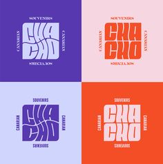 four different logos for some type of clothing