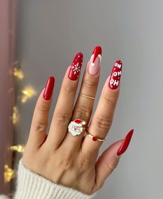 Christmas Nails Glitter, Nail Vibes, Uñas Ideas, Nail Art For Kids, Christmas Nail Stickers, Holiday Nail