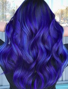 Purple And Blue Hair Ideas, New Hair Colors 2020, Blue Purple Hair Color, Vibrant Hair Dye Ideas, Purple Blue Hair Color Ideas, Purple And Blue Highlights, Blue Hair With Purple Highlights, Purple To Blue Hair, Blue Undercut