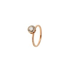 Ring in pink gold 18k set with diamonds Diamond Rings