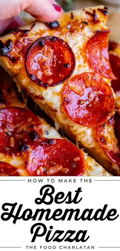 the best homemade pizza in the world is made with pepperoni, cheese and marinara sauce