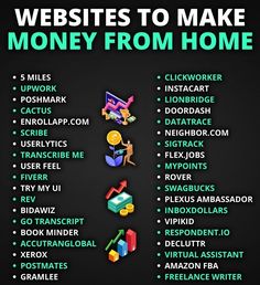 a poster with the words website to make money from home