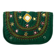 A kelly green soft wallet with classic folk art stitch motifs and mirror embellishments.  era: 1970s/80s condition: very nice vintage condition *open to offers!* Vintage Green Clutch For Everyday Use, Traditional Green Bag For Festive Occasions, Festive Green Handmade Bag, Festive Handmade Green Bags, Vintage Green Coin Purse For Everyday Use, Embroidered Green Pouch Clutch, Green Clutch Bag For Festivals, Traditional Green Pouch Clutch, Handmade Green Clutch For Festivals