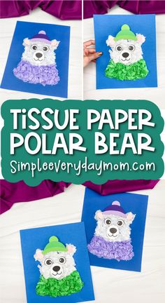 tissue paper polar bear craft for kids to make