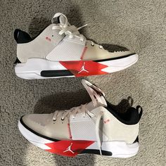 Never Worn, No Box Jordan One, Jordan Ones, Jordan White, Shoes Jordan, Jordans For Men, Jordan Shoes, Red White, Athletic Shoes, Red And White