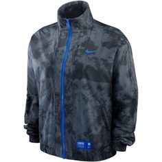 Keep your style game going strong in rainy weather with this USMNT Essential jacket from Nike. It features elastic trim that helps you stay dry and a full-zip closure for maintaining the ideal temperature. USMNT graphics are accentuated by the coordinating colorway and eye-catching design. Imported Full Zip Long sleeve Oversized fit Material: 100% Polyester Two side pockets Move To Zero is Nike's journey toward zero carbon and zero waste to help protect the future of sport. Apparel labeled susta Nike Long Sleeves Dri Fit, Casual Weatherproof Track Jacket For Sports, Sporty Fall Windbreaker With Zipper Closure, Fall Athleisure Windbreaker With Zipper Closure, Fall Athleisure Windbreaker With Zipper, Nike Sports Outerwear With Zipper Closure, Nike Casual Outerwear With Zipper Closure, Casual Nike Outerwear With Zipper Closure, Nike Nylon Windbreaker For Fall