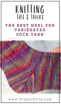 The Best Heel for Variegated Sock Yarn Fish Lips Kiss Heel Pattern Free, Fish Lips Kiss Heel, Sock Yarn Knitting Patterns, How To Make Fish, Heels Patterns, Hand Painted Yarn, Hand Knit Socks, Socks And Heels