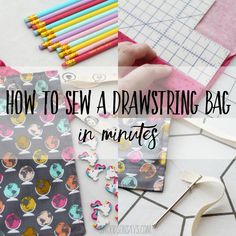 how to sew a drawstring bag in minutes with free pattern and instructions