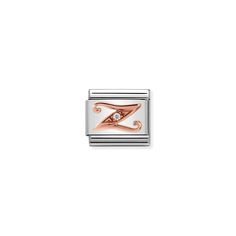 Nomination Classic Rose Gold And CZ Letter Z Charm - Rococo Jewellery Nomination Charms, Z Letter, Unode50 Jewelry, Alphabet Symbols, Wedding Charm, Rose Gold Charms, Classic Bracelets, Letter Z, Zircon Jewelry