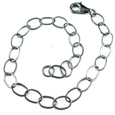 Material: Oxidized 925 Sterling silver made in Italy. Size: 7", 7.5" bracelet, 9.5", 10 " anklet, 16-36 inch necklace long.  The chain size is about 8.5mm long, 6mm wide. Weight: 6.7 grams. Quantity : 1 piece. Model: 601010-OX-18 For all available lengths of chain, click here: https://www.etsy.com/listing/485979788 This necklace chain is also available in: Sterling silver: https://www.etsy.com/listing/96418048 Please convo me for large quantity. Pictures show the shape of the chain,for actual size please read the measurement. ------------------------------------------------------------------- To find the bulk version of this chain, click here:  https://www.etsy.com/listing/498846339 Wholesale opportunities available! Thanks for visiting! Vintage Style Necklace, Necklace Big, Sterling Silver Anklet, Sterling Silver Chain Necklace, Bezel Pendant, Silver Anklets, Oxidized Sterling Silver, Simple Necklace, Silver Chain Necklace