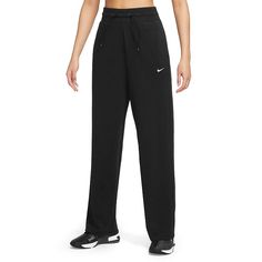 Nike Women's One Dri-Fit Wide Leg Pants Black/White, X-Small - Women's Athletic Performance Bottoms At Academy Sports Wide Leg Pants Black, Academy Sports, Terry Fabric, Athletic Performance, French Terry Fabric, Plus Size Swimwear, Nike Pants, Pants Black, Athletic Women