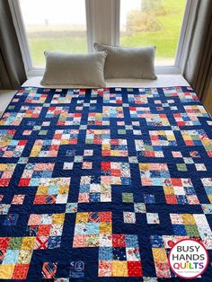 Handmade Grid Pop Throw Quilt in Forget Me Not  – Busy Hands Quilts Forget Me Not Quilt Block, Simple Quilting, Scrappy Patchwork, Colorful Quilt, Quilt Of Valor