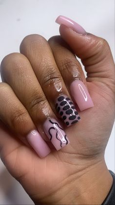 Baddie Short Acrylic Nails Square Pink, Her Nails, Exotic Nails, Long Square Acrylic Nails