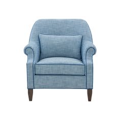 a light blue chair on a white background