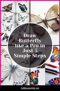 the words draw butterfly like a pro in just 5 simple steps