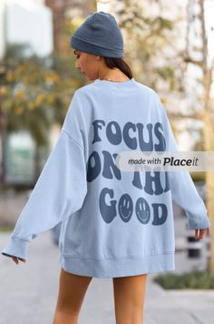 ✭ welcome to our newest and happiest collection! Spreading positivity is made so easy with these sweatshirts. Our sweatshirts are made with so much positivity and happiness that we want to share with the world. ✭ this crew is the comfiest and perfect addition to your closet ✭ want an oversized fit?? Size up one size and it'll be perfect (I usually wear a Medium, but size up to a Large to make it oversized) ✭ 50% cotton 50% polyester Gildan Heavy Blend Unisex Crewneck ✭ photos thanks to placeit.n Oversized Sweatshirt Aesthetic, Sweatshirt Quotes, Crewneck Aesthetic, Small Baby Blankets, Aesthetic Crewneck, Aesthetic Sweatshirt, Queen Size Blanket, Spreading Positivity, Sweatshirt Aesthetic