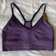 New With Tags - Seamless High Waist Leggings & Sports Bra Set Size Medium Color Purple Smoke And Pet Free Home I’m Happy To Answer Any Questions And Send More Pictures ! Cheap Purple Bra With Padded Cups, Pink Sweatsuit, Athleisure Leggings, Sports Bra Set, Yoga Sports Bra, High Waist Leggings, Pink Sports Bra, Pink Camo, Workout Outfit