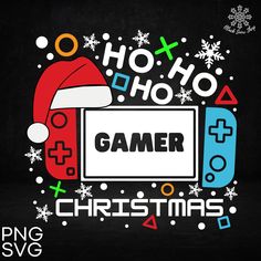 a black background with the words ho hoo game christmas on it