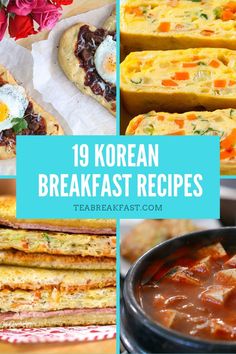 korean breakfast recipes with text overlay