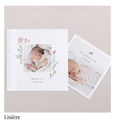 a card with an image of a baby