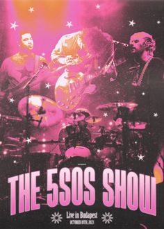 a concert poster for the s o s show with two men playing drums and singing