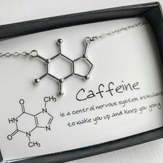 Caffeine necklace, what?!?! Caffeine Molecule, Diy Schmuck, Unique Charms, Silver Necklaces, Coffee Lover, Favorite Jewelry