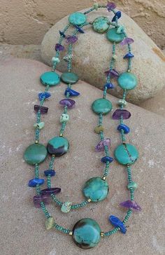 Diy Collier, Diy Schmuck, Beaded Jewelry Diy, Jewelry Projects, Diy Necklace, Jewelry Tutorials, Turquoise Jewelry, Necklace Designs, Stone Jewelry