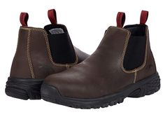 Avenger Work Boots A7114 - Men's Shoes : Brown : The Avenger® A7114 Comp Toe pull-on work boot features a tough full grain upper and reliable safety toe protection to keep you comfortable and stable all workday long. Easy slip-on work boot with a composite safety toe dissipates impact and meets or exceeds ASTM 2413-11 I/75 c/75 EH safety standards. No Exposed Metal footwear design ensures that there are no exposed components of the footwear that will scratch or mark any working surface, offering Slip On Work Boots, Pull On Work Boots, Footwear Design, Work Boots Men, Work Boot, Shoes Brown, Safety Shoes, Work Boots, Chukka Boots