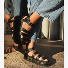 Brand New Unworn Platform Sandals From Dr. Martens. Leather Upper. Sold At Free People Doc Martins Doc Martens Dr Martens Blaire Sandal, Blaire Sandal, Doc Martens Sandals, Free People Sandals, Dr Martens Womens, Leather Strap Sandals, Dr Martens Black, Flatform Sandals, Leather Platform Sandals