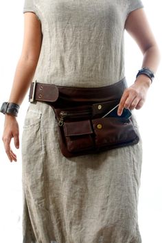 Leather fanny pack for womenEurope traveling bag everyday | Etsy Leather Utility Belt, Iphone Bag, Hip Pouch, Leather Hip Bag, Leather Fanny Pack, Leather Belt Bag, Brown Leather Bag, Bum Bag, Hip Bag