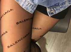 Balenciaga tights Balenciaga Stockings Outfit, Balenciaga Tights Outfit, Balenciaga Tattoo, Balenciaga Tights, Chanel Tights, Lingerie Aesthetic, Winter Style Guide, Professional Chic, Stockings Outfit