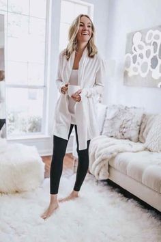 Cardigan Leggings Outfit, Comfy Work From Home Outfits, Work From Home Outfit Ideas, Work From Home Outfit, Loungewear Outfits, Homewear Fashion