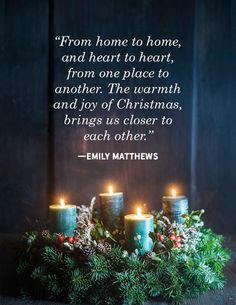 candles are lit in front of a wreath with the words, all the christmas presents in the world are worth nothing without the presence of christ