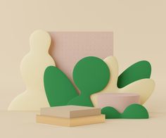 an image of some shapes and colors on the table with it's paper cut out