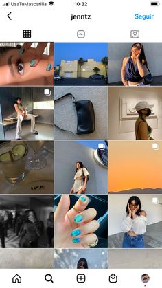 the instagram page is filled with pictures of women in different outfits and colors, including blue