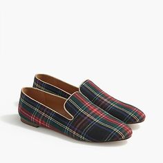 Great Shopping J Crew AT839 NIB Size 9M SOLD OUT Classic Stewart Plaid Smoking Slippers Loafers, Women's Shoes Classy Christmas Party, Stewart Plaid, Blue And Green Plaid, Plaid Flats, Stewart Tartan, Suede Ballet Flats, Dog Shoes, Suede Loafers, Leather Ballet Flats