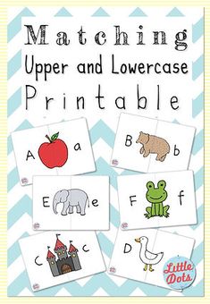 matching upper and lowercase printable cards with pictures