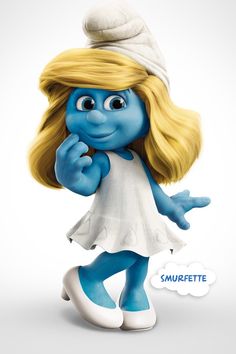 the smurfe character is dressed in white