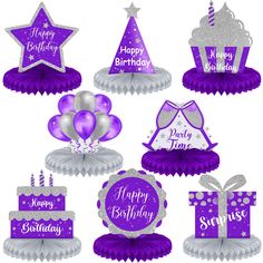 PRICES MAY VARY. Package Contains: you will receive 8 pieces of purple and silver birthday decorations in 8 different designs, sufficient to meet your using and decoration needs on parties and birthdays, and also allows you to share with your friends Celebrate Your Birthday: these table decorations for party come in 8 different styles, including balloons, stars, gift boxes, beer mugs and cakes in purple and silver, simple and stylish design, enhancing the atmosphere of the birthday party Easy to 50th Birthday Party Table Decorations, 50th Birthday Table Decorations, 50th Birthday Centerpieces, 50th Anniversary Decorations, Birthday Party Table Decorations, Birthday Centerpiece, Party Table Centerpieces, Birthday Table Decorations, Honeycomb Decorations