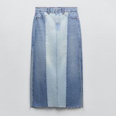 Zara Patchwork Trf Skirt Long Jean Denim Frayed Skirt Nwt Bloggers Favorite Skirt Size Medium 15.5’ Waist Blue Patchwork Denim Skirt For Spring, Spring Blue Patchwork Denim Skirt, Zara High Rise Blue Skirt, Zara Skirt With Frayed Hem For Summer, Blue Zara Denim Skirt For Spring, Zara Blue Denim Skirt, Zara Blue Denim Skirt For Spring, Blue Zara Skirt With Pockets, Zara Blue Skirt With Pockets