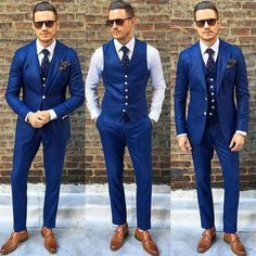 Royal Blue Mens Suit, Blue Groomsmen Suits, Blue Groomsmen, Formal Suits Men, Royal Blue Suit, Blue Suits, Men's Business Suits