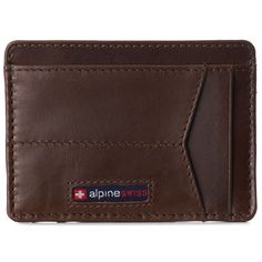 Oliver Minimalist Wallet By Alpine Swiss Product Features: Genuine Leather OLIVER MINIMALIST – MSRP $45 – At 1/8” of an inch, our minimalist front pocket wallet is the thinnest most compact wallet in the market today. After about 3-4 weeks of use, this genuine leather wallet will begin to stretch and conform according to your needs, just like an expensive pair of leather shoes. In time you’ll be able to fit double cards in some slots. PRO TIP – Use two cards on the outside of your folded cash bi Minimalist Rectangular Business Wallet, Minimalist Brown Trifold Wallet With Rfid Blocking, Brown Minimalist Card Holder With Rfid Blocking, Casual Rectangular Business Card Holder, Minimalist Brown Rectangular Card Holder, Minimalist Brown Wallet With Rfid Blocking, Hotel Card, Expensive Shoes, Branded Wallets