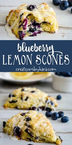 blueberry lemon scones on a white plate